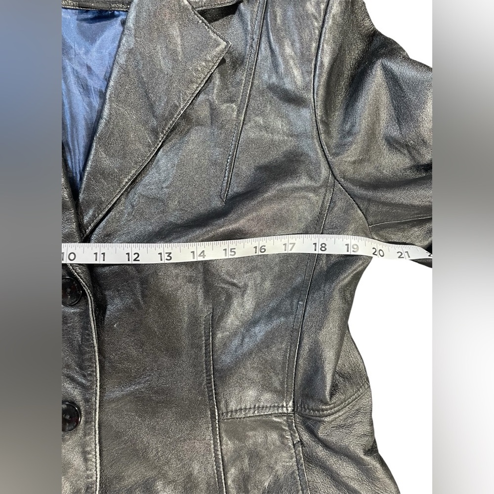 Wilsons Leather Pelle Studio Black 90s Leather Blazer Jacket Large Women’s GUC - Picture 5 of 16